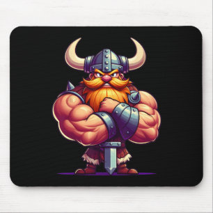 Viking Flexing Muscles Fan Lover Bodybuilding Gym Mouse Mat