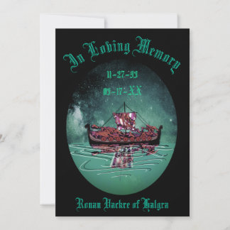 Viking Funeral Memorial Thank You Card