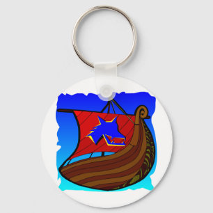 Viking Galley Ship #003 Key Ring