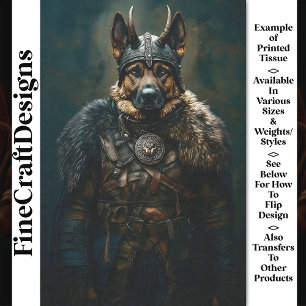 Viking German Shepherd Dog Warrior BS1 Decoupage Tissue Paper