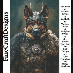 Viking German Shepherd Dog Warrior BS2 Decoupage Tissue Paper