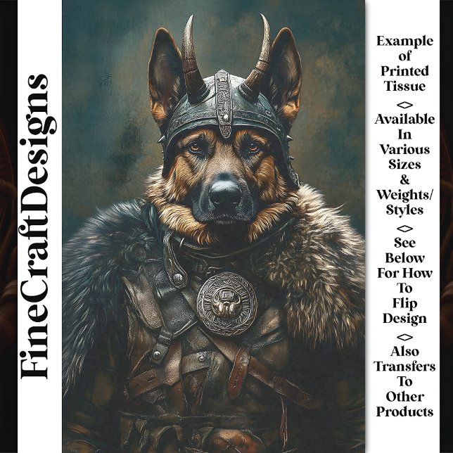 Viking German Shepherd Dog Warrior BS2 Decoupage Tissue Paper (Creator Uploaded)