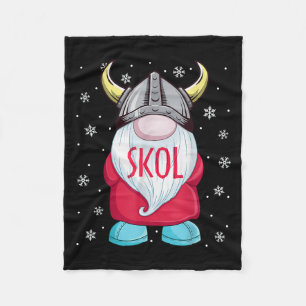 Viking Gnome Skol Christmas Norse Pajama Viking Me Fleece Blanket