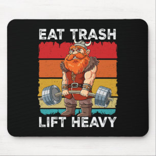 Viking Gym Weight Training Eat Trash Lift Heavy 1 Mouse Mat