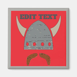 Viking Head, add text,  Magnet