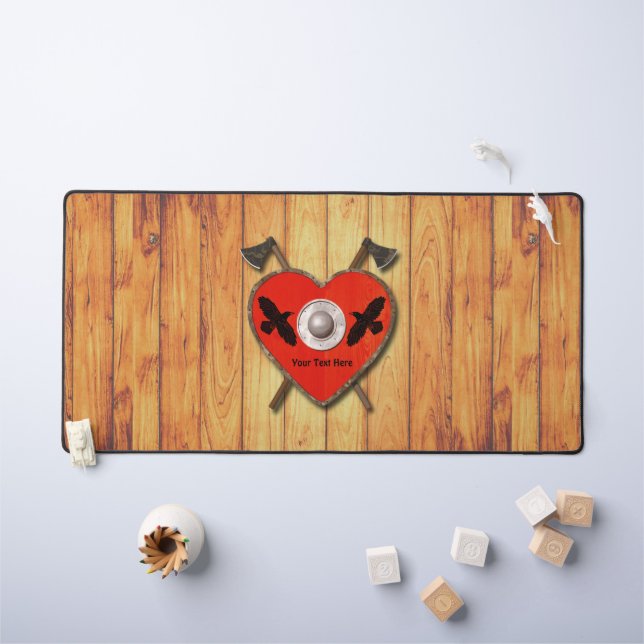 Viking Heart Shield - Ravens Desk Mat (Kids Table)