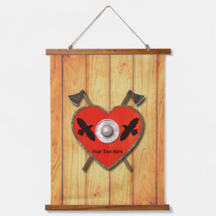 Viking Heart Shield - Ravens Hanging Tapestry