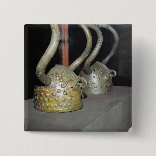 Viking helmet 15 cm square badge