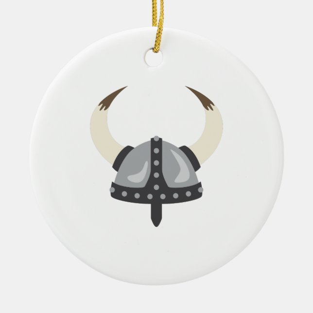 Viking Helmet Ceramic Tree Decoration (Front)
