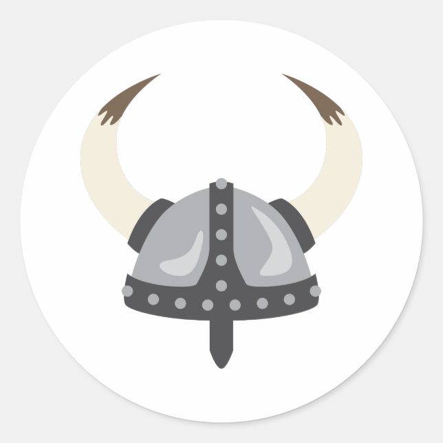 Viking Helmet Classic Round Sticker (Front)