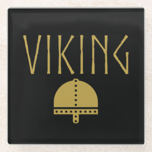 Viking Helmet Glass Coaster