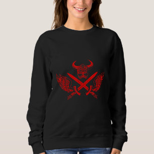 Viking Helmet Symbol Valhalla Workout Gym Warrior Sweatshirt