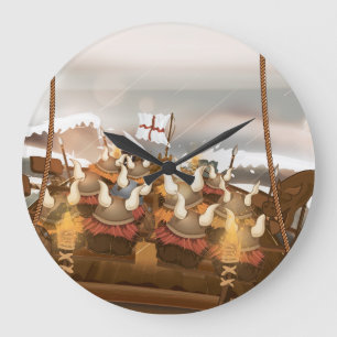 Viking Invasion Fleet Large Clock