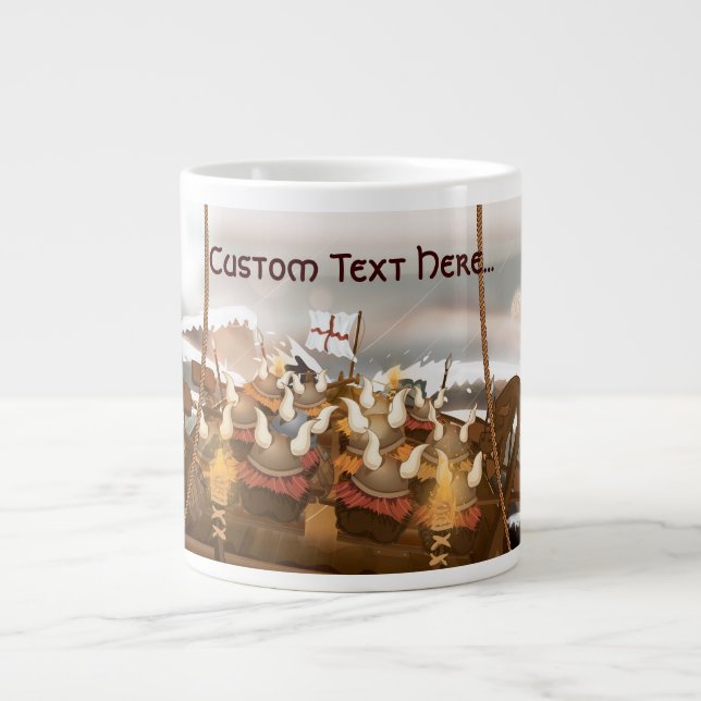 Viking Invasion Fleet Large Coffee Mug (Front)