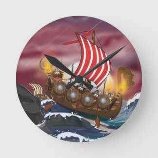 Viking Invasion Fleet Round Clock