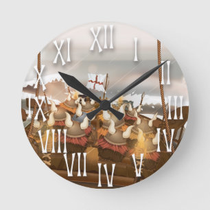 Viking Invasion Fleet Round Clock