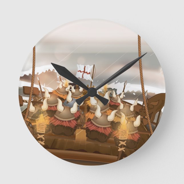 Viking Invasion Fleet Round Clock (Front)