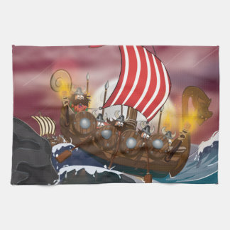 Viking Invasion Fleet Tea Towel