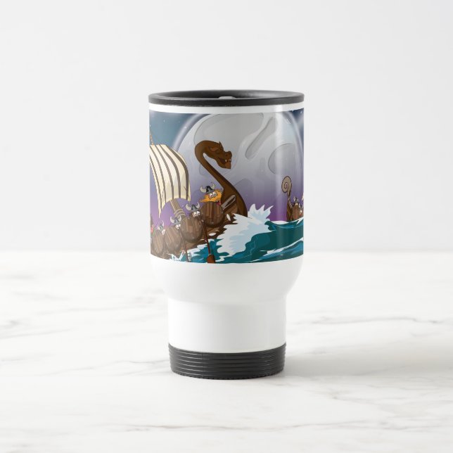 Viking Invasion Fleet Travel Mug (Center)