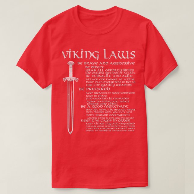 Viking Laws Scandinavian Warriors Sword Distressed T-Shirt (Design Front)