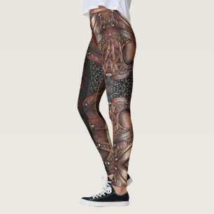 Viking Leather Armour Vest Abstract Leggings