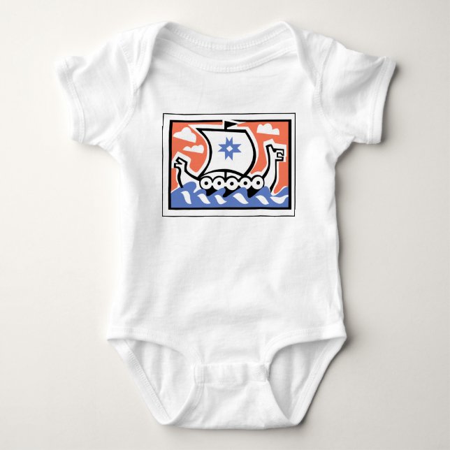 Viking Longboat Baby Bodysuit (Front)