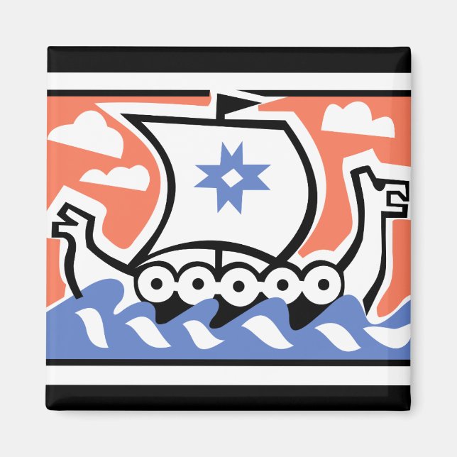 Viking Longboat Magnet (Front)