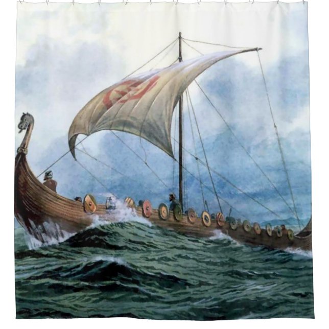 viking longboat shower curtain (Front)