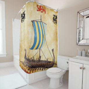 viking longboat v 6 shower curtain