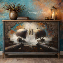 Viking Longship Battle Decoupage