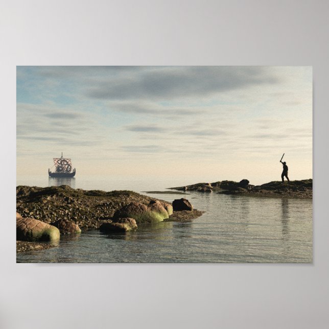 Viking Longship Homeward Bound Poster (Front)