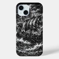 Viking Longship in the Storm — Ink Saga Art