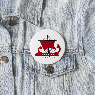 Viking Longship Silhouette Drakkar Ship  7.5 Cm Round Badge