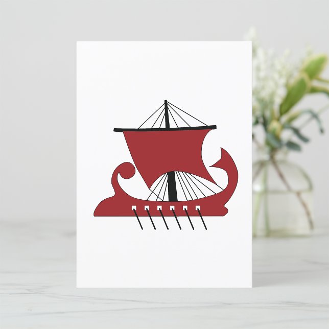 Viking Longship Silhouette Drakkar Ship  Invitation (Creator Uploaded)