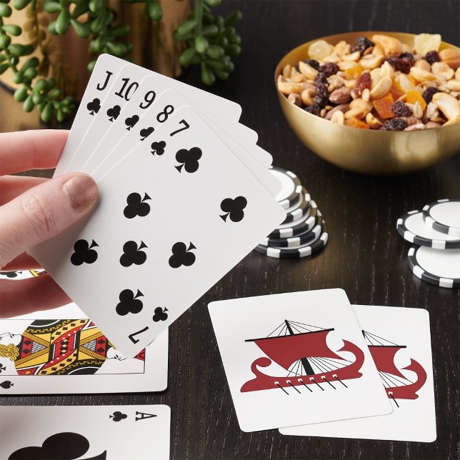 Viking Longship Silhouette Drakkar Ship  Playing Cards (Creator Uploaded)