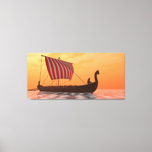 Viking Longship Ventures Canvas Print
