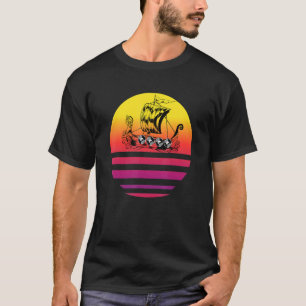 Viking Longship Vintage Retro Celtic Norse Nordic  T-Shirt