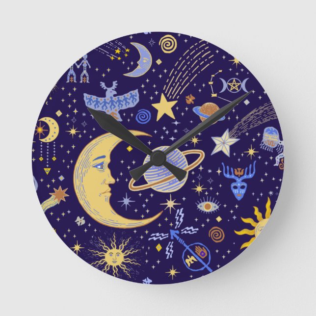 Viking Magic Celestial Dreams Round Clock (Front)