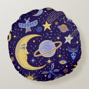 Viking Magic Celestial Dreams Round Cushion