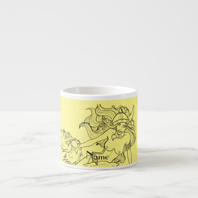 Viking Mermaid Warrior Thunder_Cove Espresso Cup (Front)