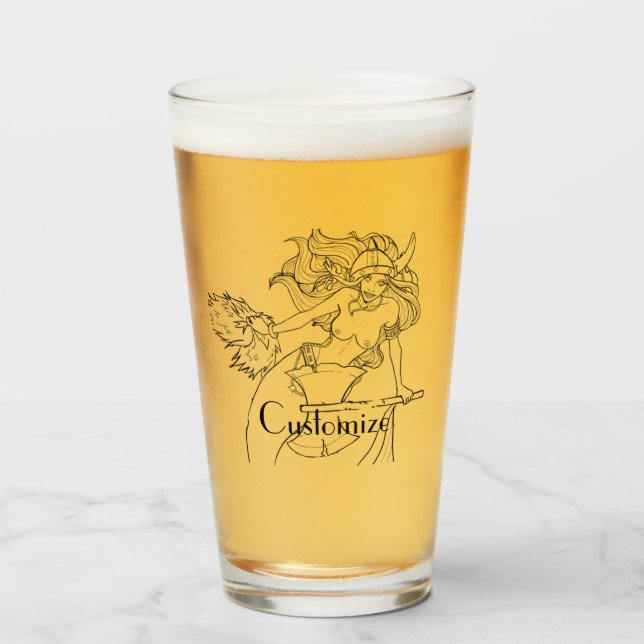 Viking Mermaid Warrior Thunder_Cove  Glass (Front Filled)