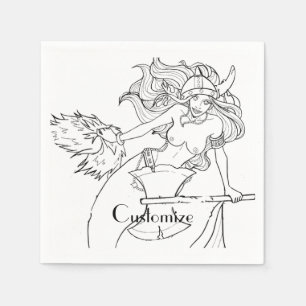 Viking Mermaid Warrior Thunder_Cove Napkin