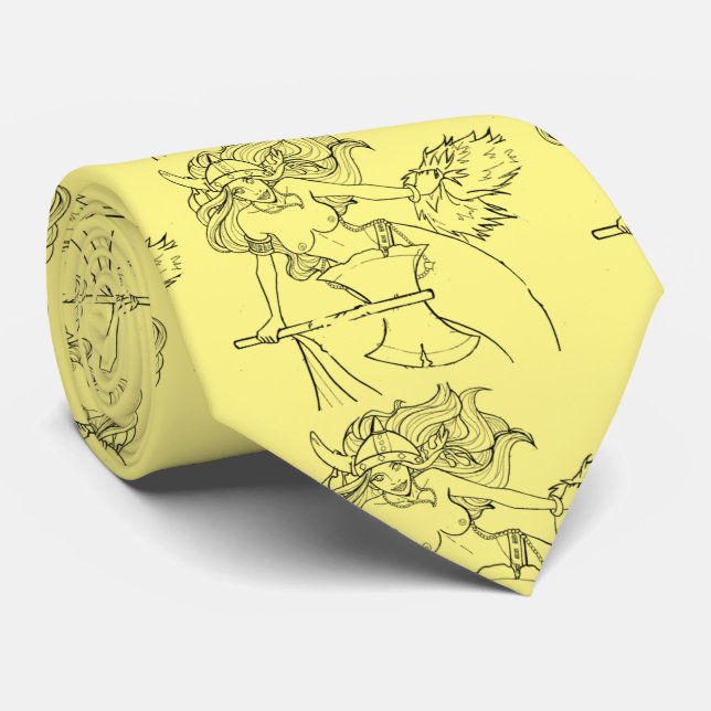 Viking Mermaid Warrior Thunder_Cove  Tie (Rolled)