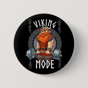 Viking Mode Gym Bodybuilding 6 Cm Round Badge