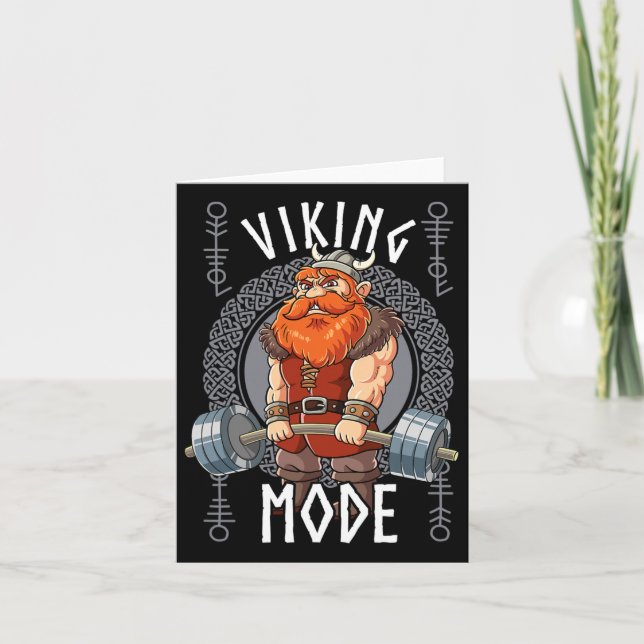 Viking Mode Gym Bodybuilding  Card (Front)