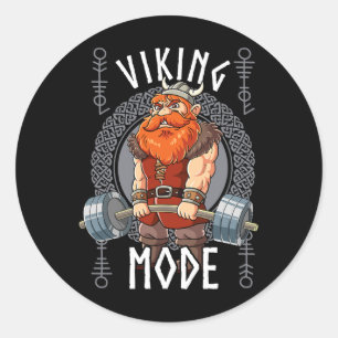 Viking Mode Gym Bodybuilding  Classic Round Sticker