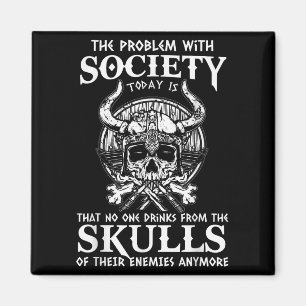 Viking Nordic Valhalla Odin Funny Society Problem  Magnet