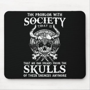 Viking Nordic Valhalla Odin Funny Society Problem  Mouse Mat