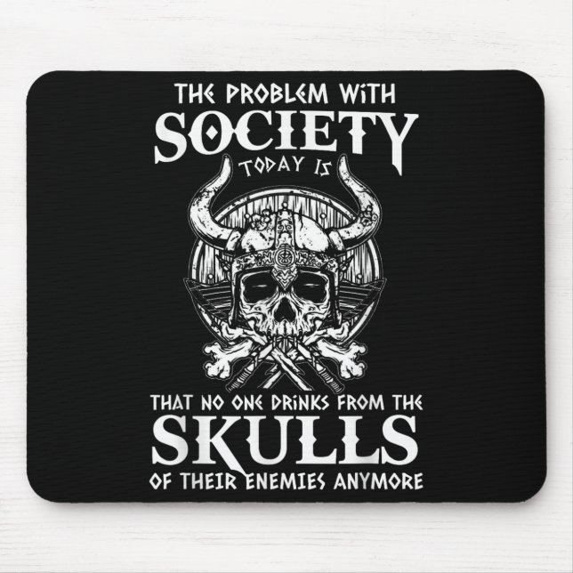 Viking Nordic Valhalla Odin Funny Society Problem  Mouse Mat (Front)