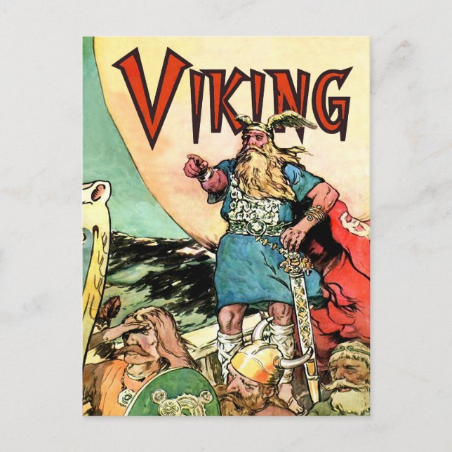 Viking Norse Gods Thor Viking Ship Postcard (Front)